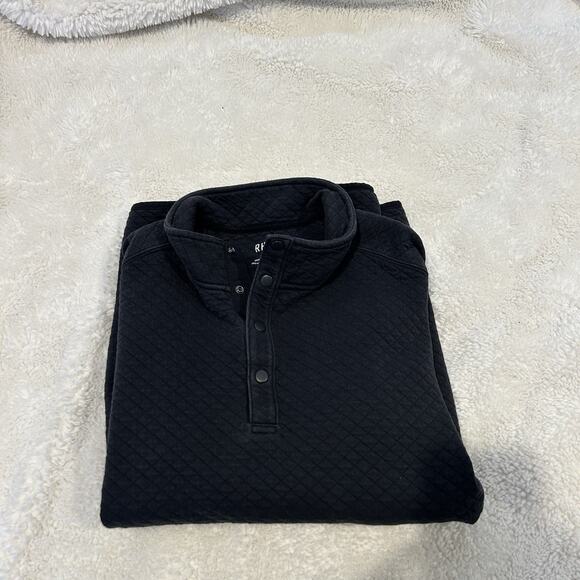 Rhone Sweater Men Large Black Quilted Jersey Standup Gramercy Pullover Stretch - Picture 1 of 6